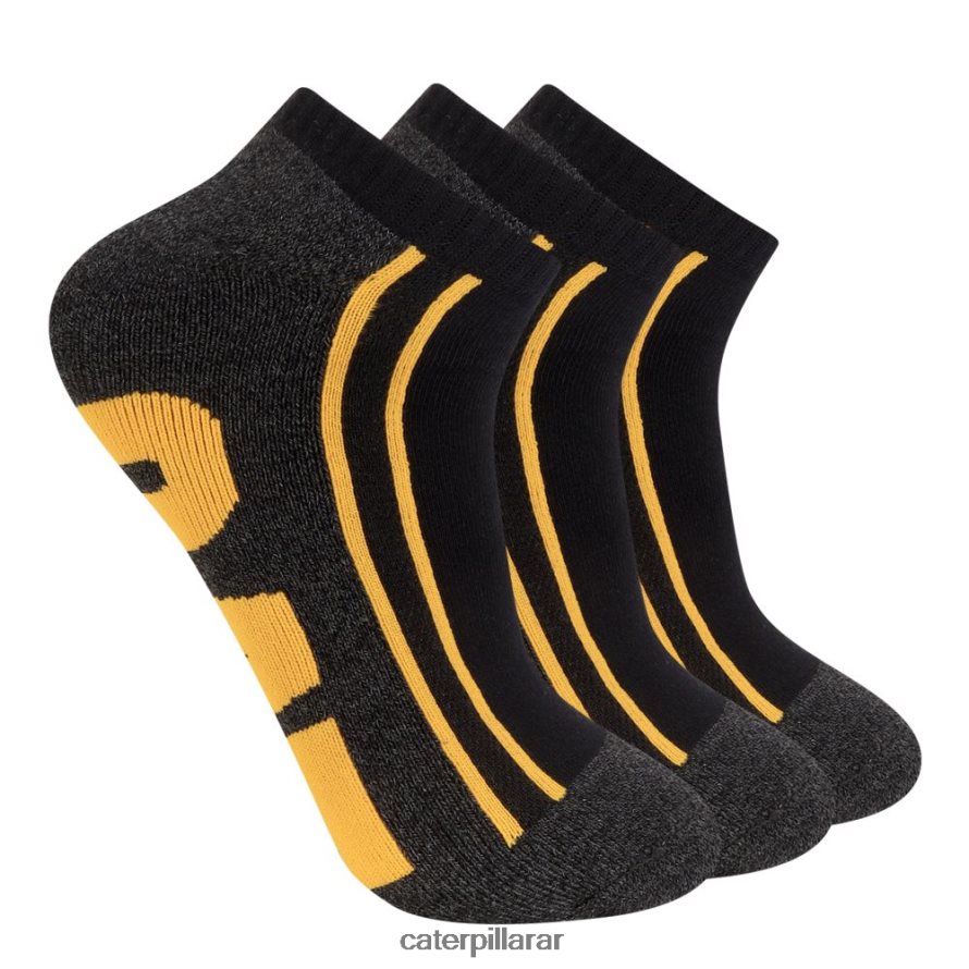 8F44LN260 Caterpillar paquete de 3 calcetines de medio cojín hombres negro | calcetín