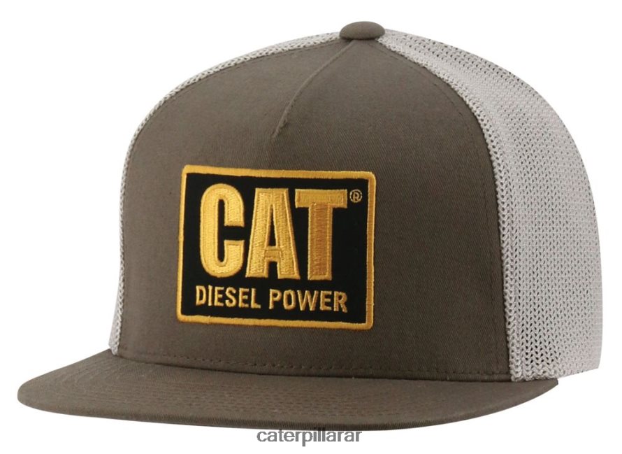 8F44LN249 Caterpillar tapa de visera plana de energía diesel hombres tierra oscura | sombrero