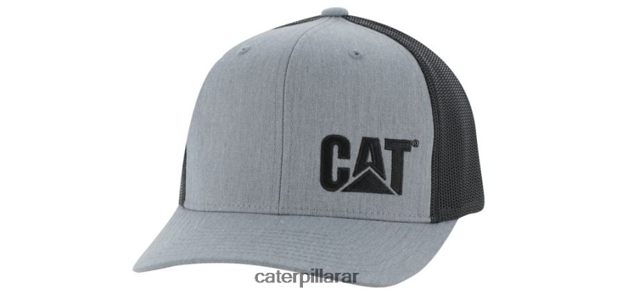 8F44LN257 Caterpillar sombrero de camionero de marca hombres cuero gris | sombrero