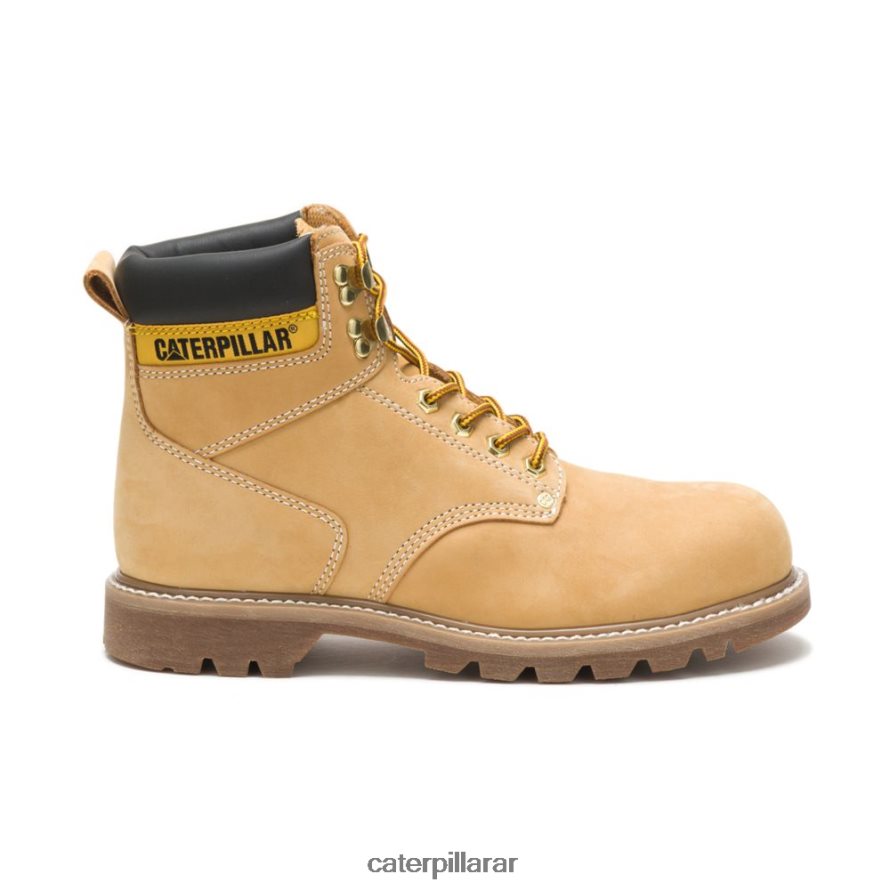 8F44LN18 Caterpillar bota de trabajo con punta de acero para segundo turno hombres nubuck miel | botas de trabajo