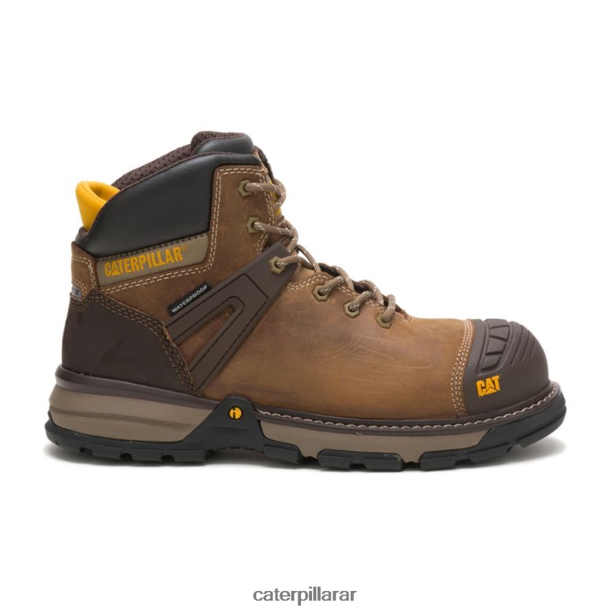 8F44LN37 Caterpillar Bota de trabajo impermeable con punta de compuesto de carbono para excavadoras Superlite hombres beige oscuro | botas de trabajo