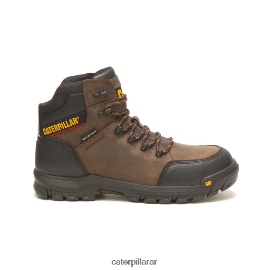 8F44LN49 Caterpillar Bota de trabajo con puntera de material compuesto resistente al agua y reabsorción hombres sello marrón | botas de trabajo