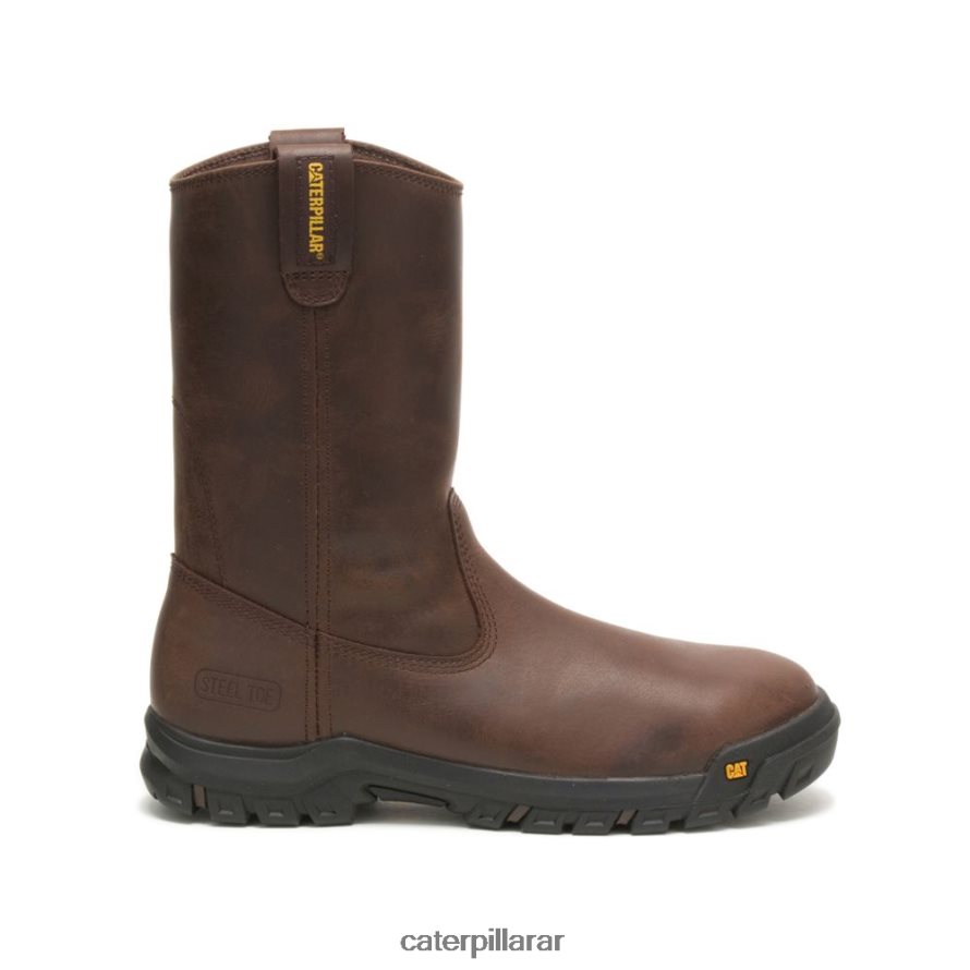 8F44LN60 Caterpillar bota de trabajo con punta de acero y barra de tiro hombres marrón de verano | botas de trabajo