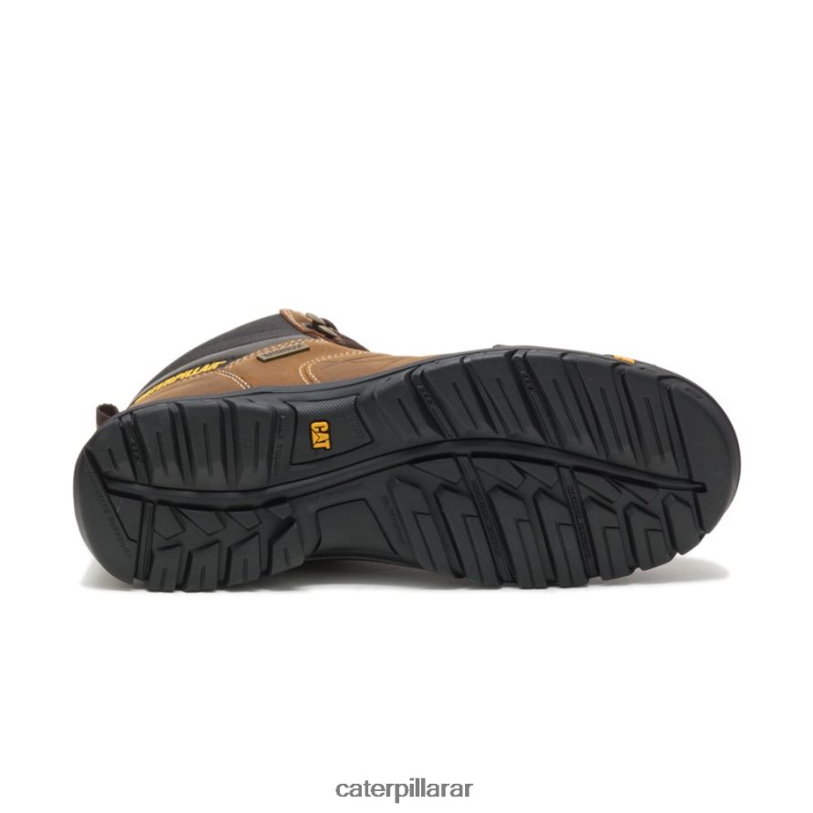 8F44LN8 Caterpillar bota de trabajo impermeable de umbral hombres marrón de verdad | botas de trabajo