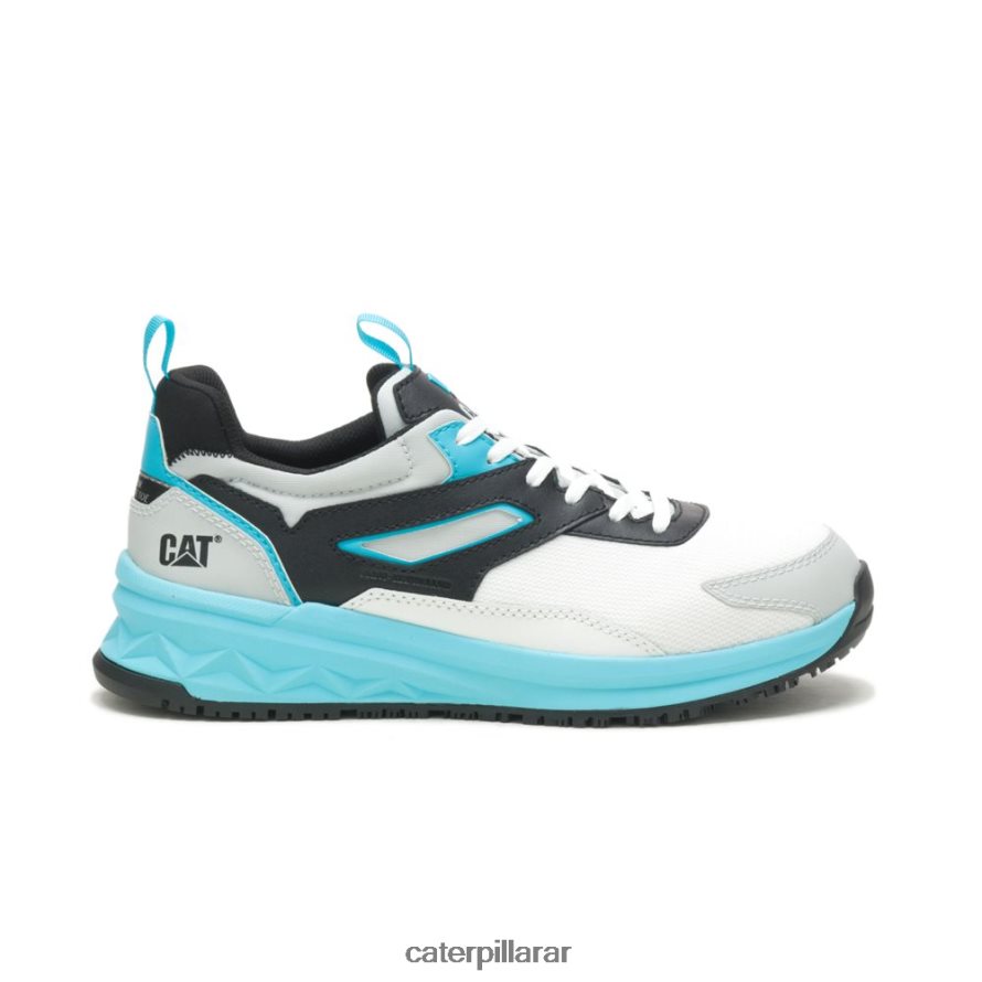 8F44LN83 Caterpillar Zapato de trabajo con punta de compuesto de carbono Streamline Runner hombres blanco brillante/azul | zapatos de trabajo