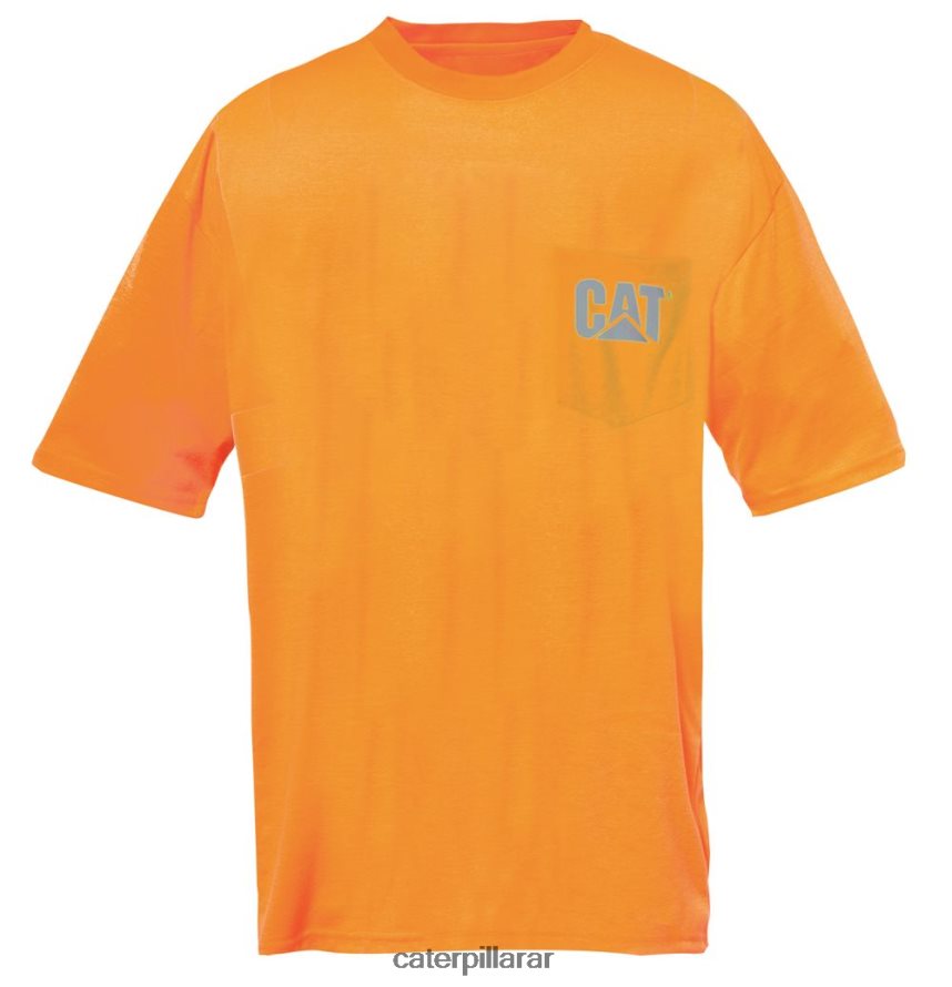 8F44LN214 Caterpillar camiseta de alta visibilidad con bolsillo de la marca registrada hombres naranja | tops y ropa de abrigo