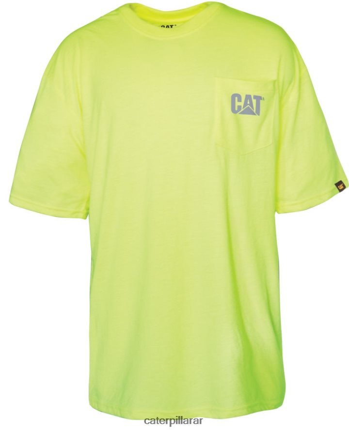 8F44LN215 Caterpillar camiseta de alta visibilidad con bolsillo de la marca registrada hombres hombre amarillo | tops y ropa de abrigo