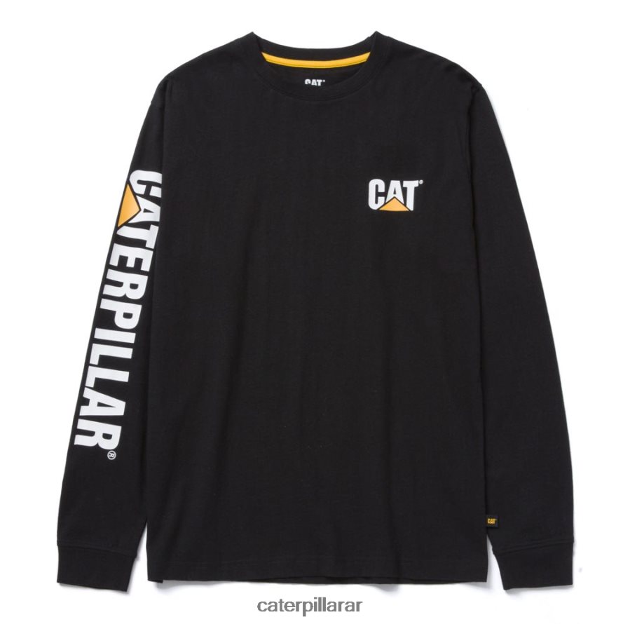 8F44LN225 Caterpillar camiseta de manga larga con estandarte de marca registrada hombres negro | tops y ropa de abrigo
