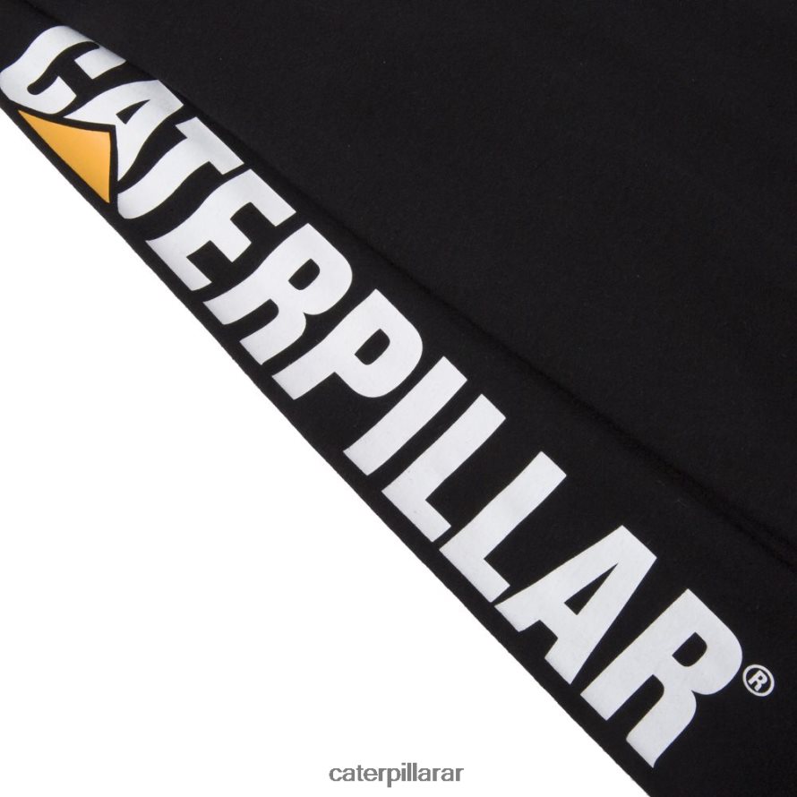 8F44LN225 Caterpillar camiseta de manga larga con estandarte de marca registrada hombres negro | tops y ropa de abrigo