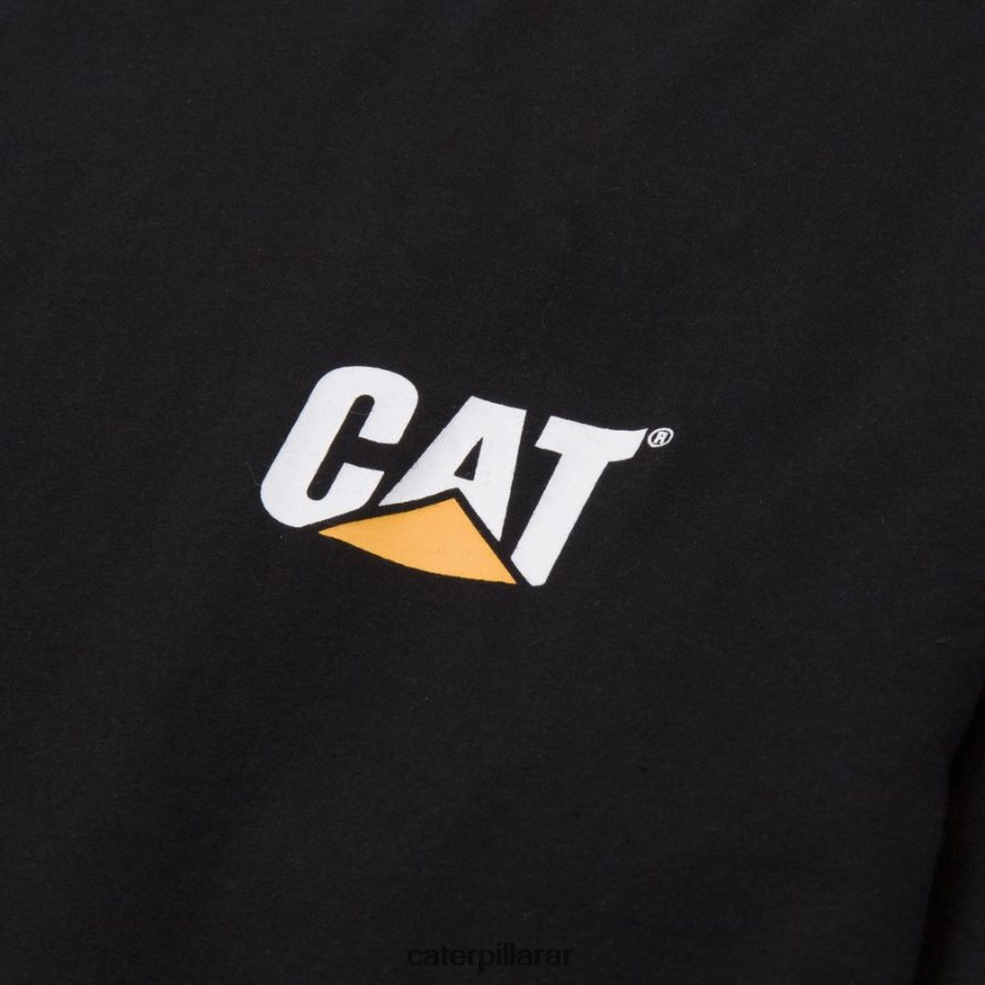 8F44LN225 Caterpillar camiseta de manga larga con estandarte de marca registrada hombres negro | tops y ropa de abrigo