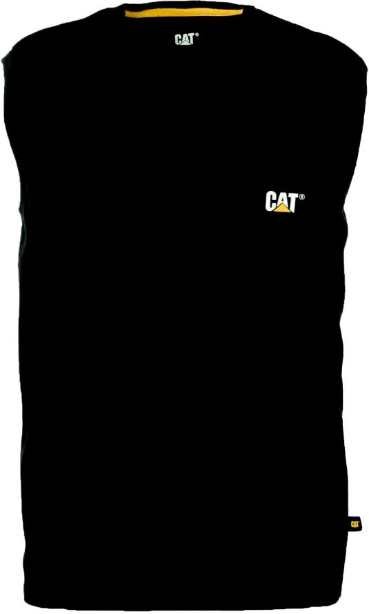 8F44LN229 Caterpillar camiseta sin mangas con bolsillo de la marca registrada hombres negro | tops y ropa de abrigo