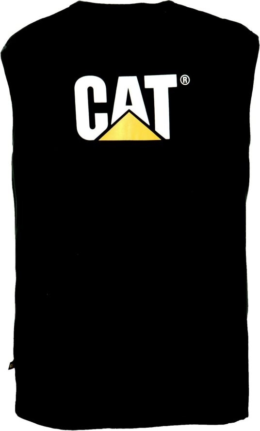 8F44LN229 Caterpillar camiseta sin mangas con bolsillo de la marca registrada hombres negro | tops y ropa de abrigo
