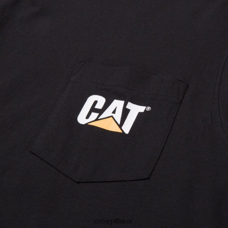 8F44LN229 Caterpillar camiseta sin mangas con bolsillo de la marca registrada hombres negro | tops y ropa de abrigo