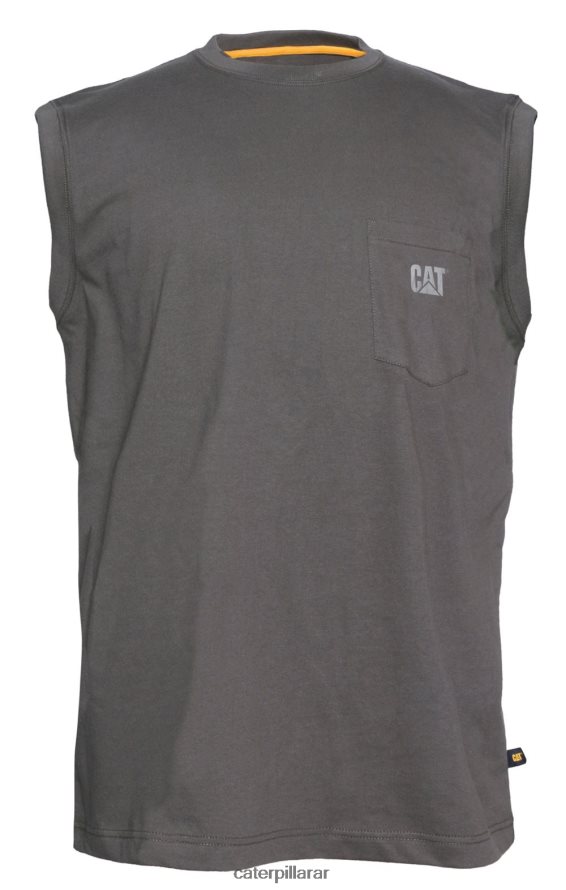 8F44LN230 Caterpillar camiseta sin mangas con bolsillo de la marca registrada hombres sombra oscura | tops y ropa de abrigo