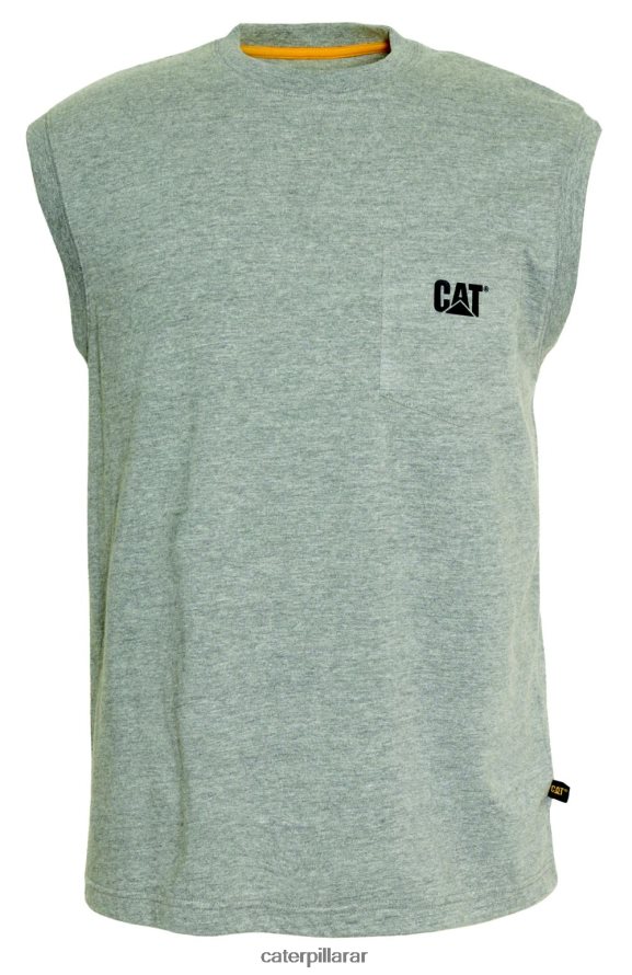 8F44LN231 Caterpillar camiseta sin mangas con bolsillo de la marca registrada hombres cuero gris | tops y ropa de abrigo