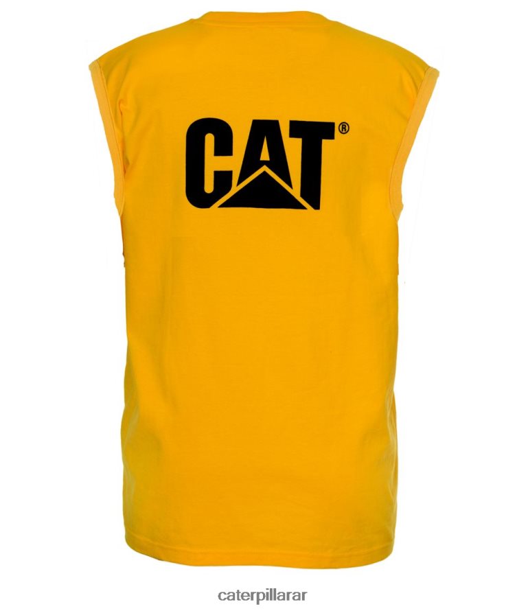 8F44LN232 Caterpillar camiseta sin mangas con bolsillo de la marca registrada hombres amarillo | tops y ropa de abrigo