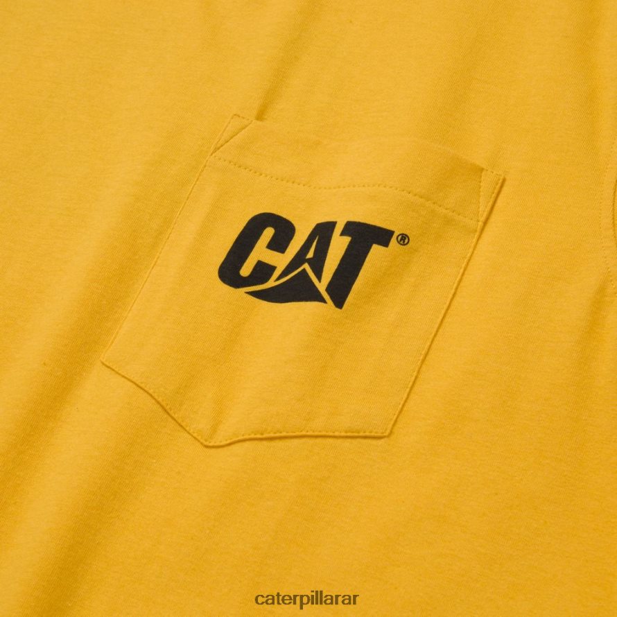 8F44LN232 Caterpillar camiseta sin mangas con bolsillo de la marca registrada hombres amarillo | tops y ropa de abrigo