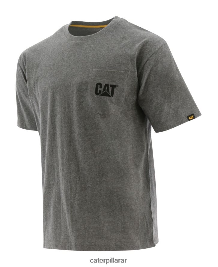 8F44LN235 Caterpillar camiseta con bolsillo de la marca registrada hombres gris jaspeado oscuro | tops y ropa de abrigo