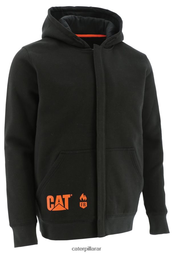 8F44LN238 Caterpillar sudadera con capucha y cremallera completa de peso medio resistente al fuego hombres negro | tops y ropa de abrigo