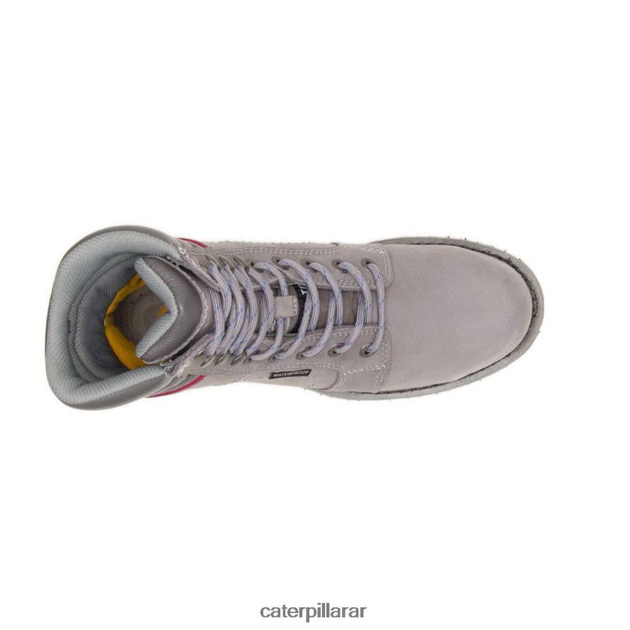 8F44LN263 Caterpillar bota de trabajo impermeable con punta de acero echo mujer gris escarcha | botas de trabajo
