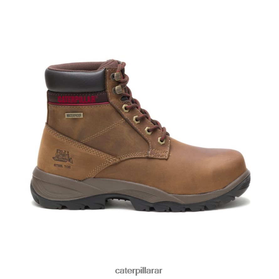 8F44LN284 Caterpillar Bota de trabajo impermeable con punta de acero dryverse de 6" mujer marron oscuro | botas de trabajo