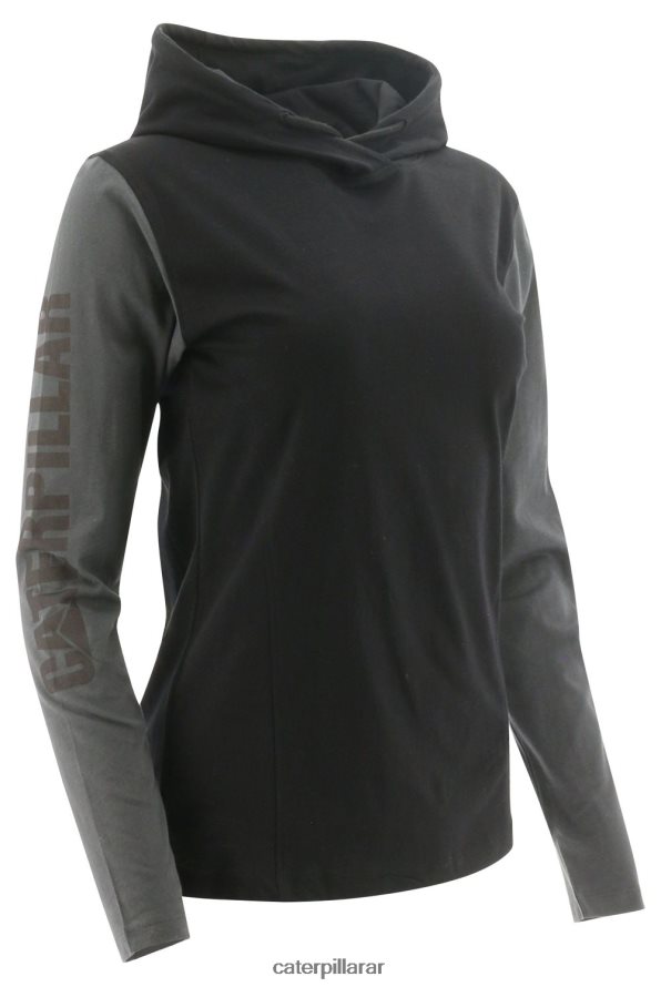 8F44LN315 Caterpillar camiseta de manga larga con capucha upf mujer negro | tops y ropa de abrigo
