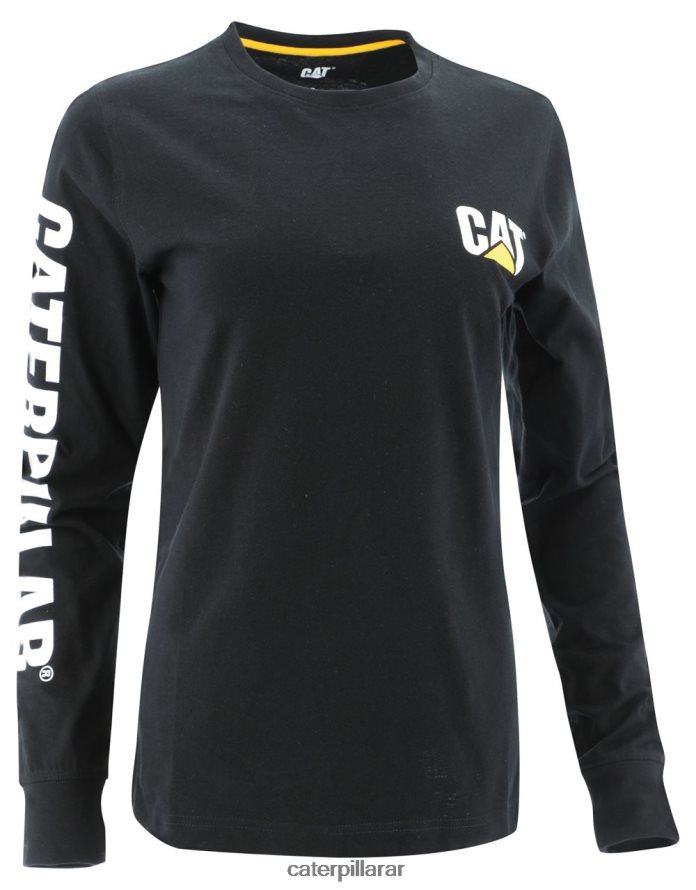 8F44LN319 Caterpillar camiseta de manga larga con estandarte de marca registrada mujer negro | tops y ropa de abrigo
