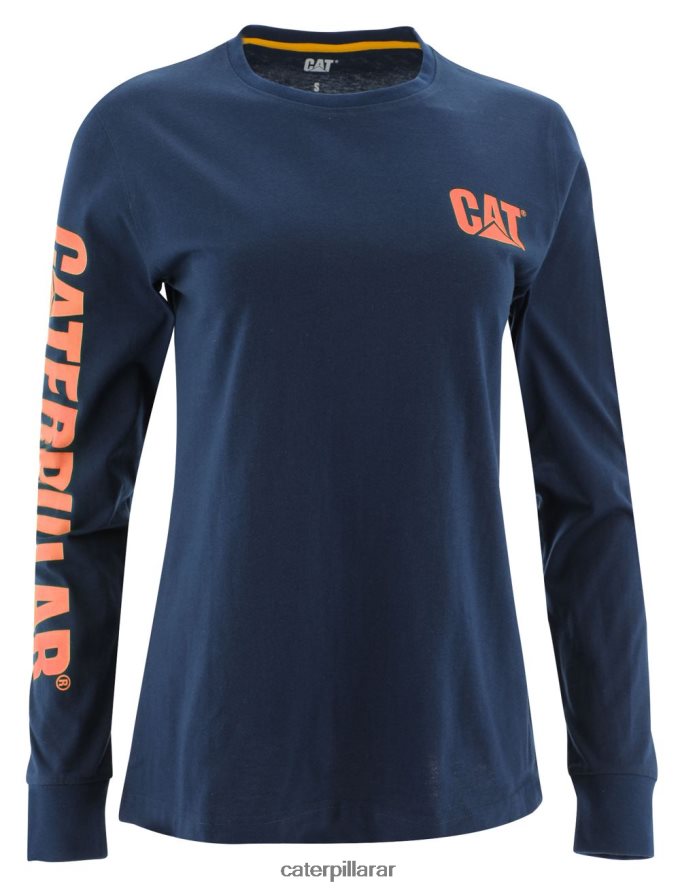 8F44LN321 Caterpillar camiseta de manga larga con estandarte de marca registrada mujer detroit azul | tops y ropa de abrigo