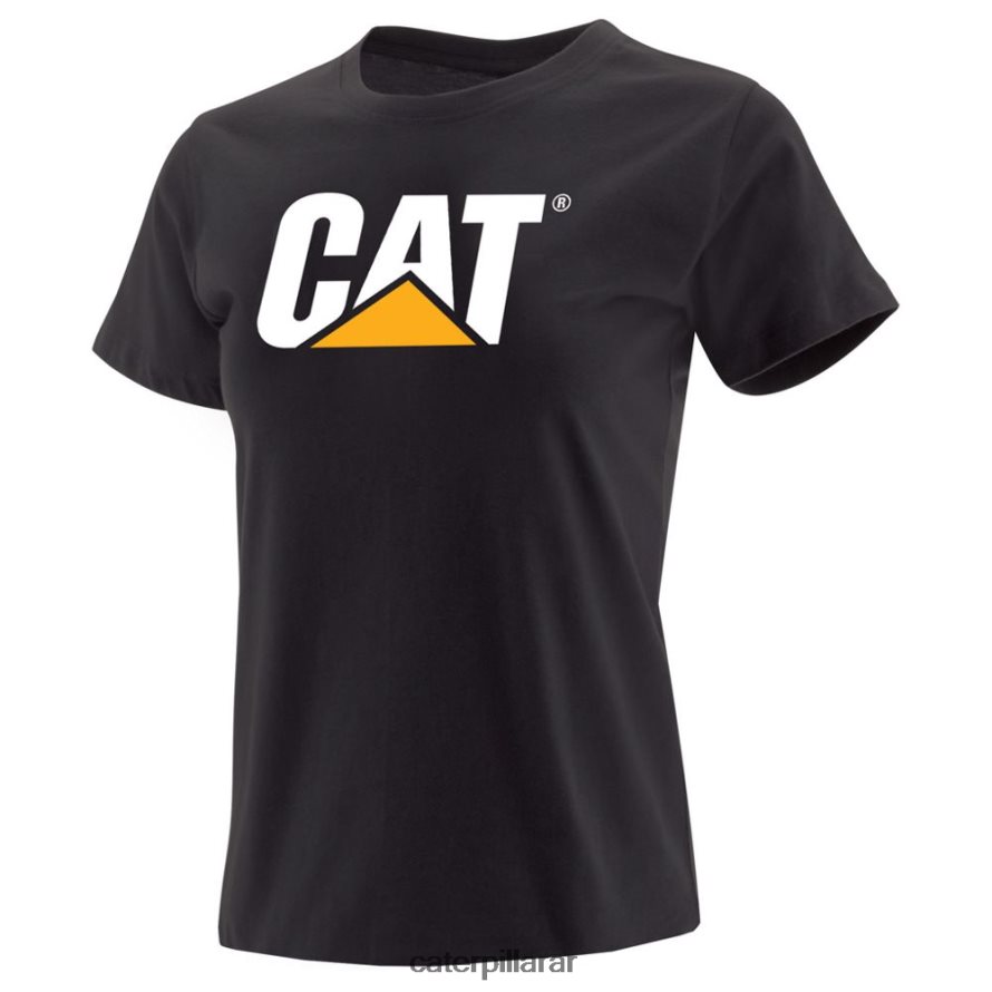 8F44LN322 Caterpillar camiseta con logo de marca registrada mujer negro | tops y ropa de abrigo